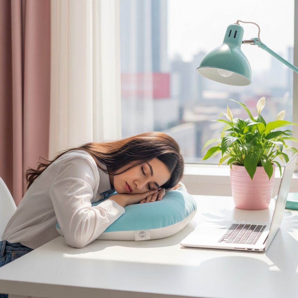 会社のデスクで快適仮眠!目的別おすすめお昼寝枕4選 34 会社のデスクで快適仮眠!目的別おすすめお昼寝枕4選 Gemini Generated Image akg71zakg71zakg7 scaled
