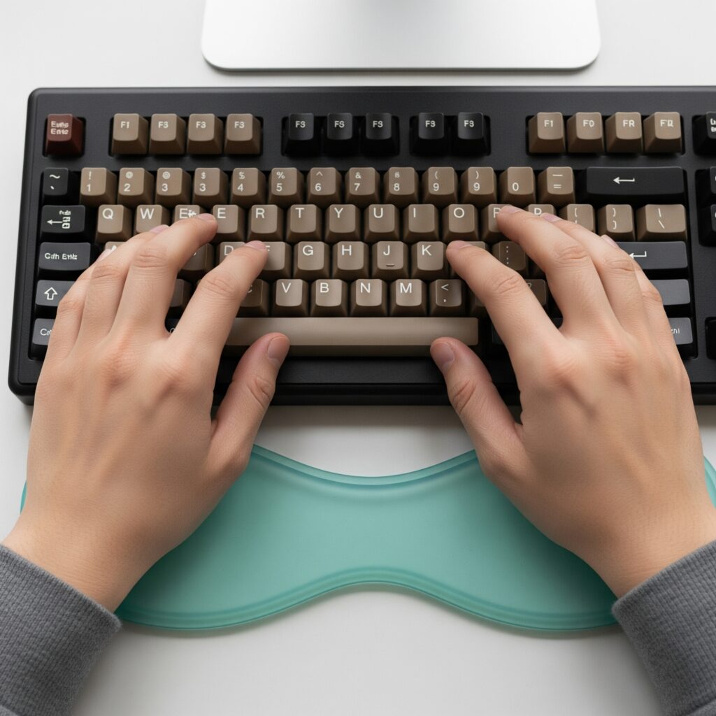 肩こり・腰痛対策!快適PC作業を実現する姿勢サポートアイテム特集【パームレスト・肘当て・ゲーミングチェア】 23 肩こり・腰痛対策!快適PC作業を実現する姿勢サポートアイテム特集【パームレスト・肘当て・ゲーミングチェア】 Gemini Generated Image ew165vew165vew16