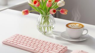 【2025年版】デスクが華やぐ！おしゃれでかわいいマウス・キーボード特集 Gemini Generated Image ibe7ffibe7ffibe7