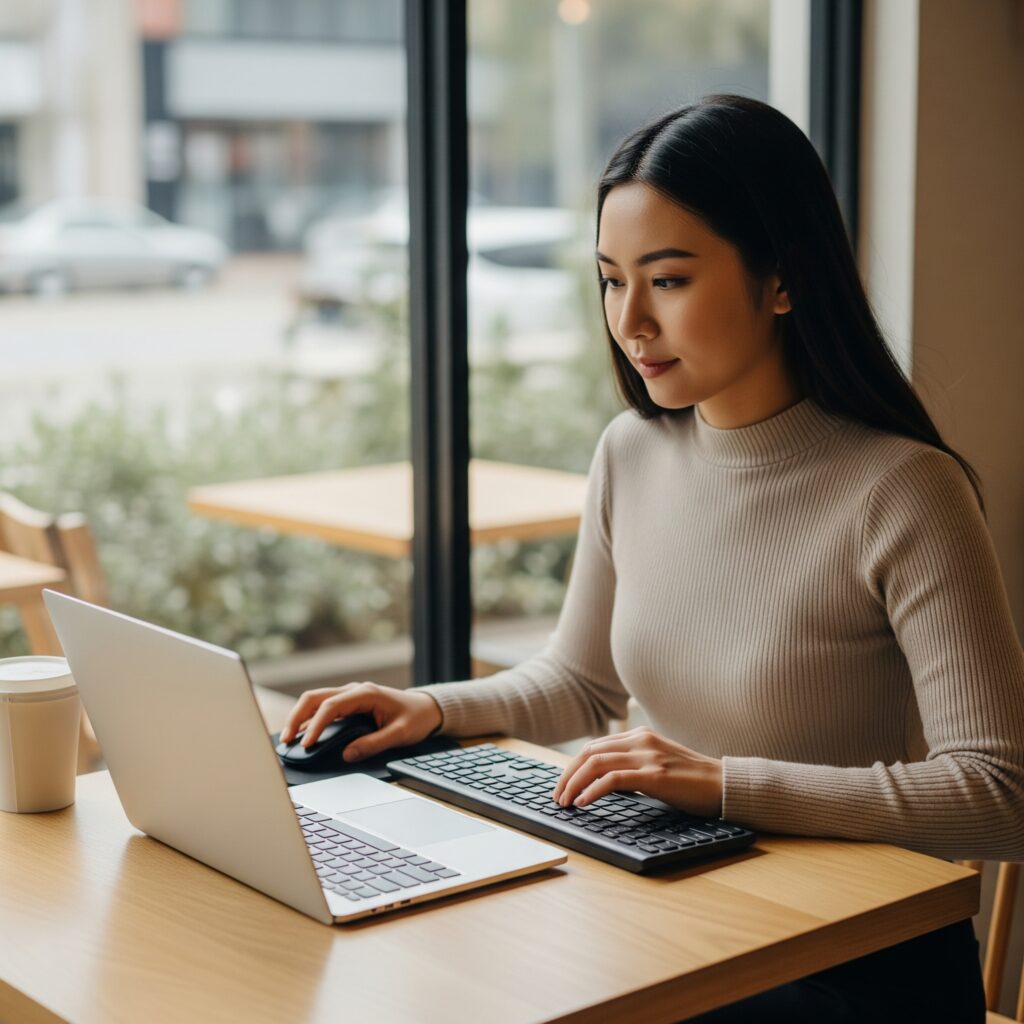【ノートPCユーザー向け】タッチパッド/キーボードが使いにくい！外付けマウス・キーボードの選び方とおすすめ Gemini Generated Image m4tmy3m4tmy3m4tm scaled