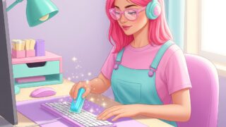 【キーボードのホコリにさよなら！】デスクを清潔に保つ最新お掃除グッズ5選 Gemini Generated Image wu4vyxwu4vyxwu4v